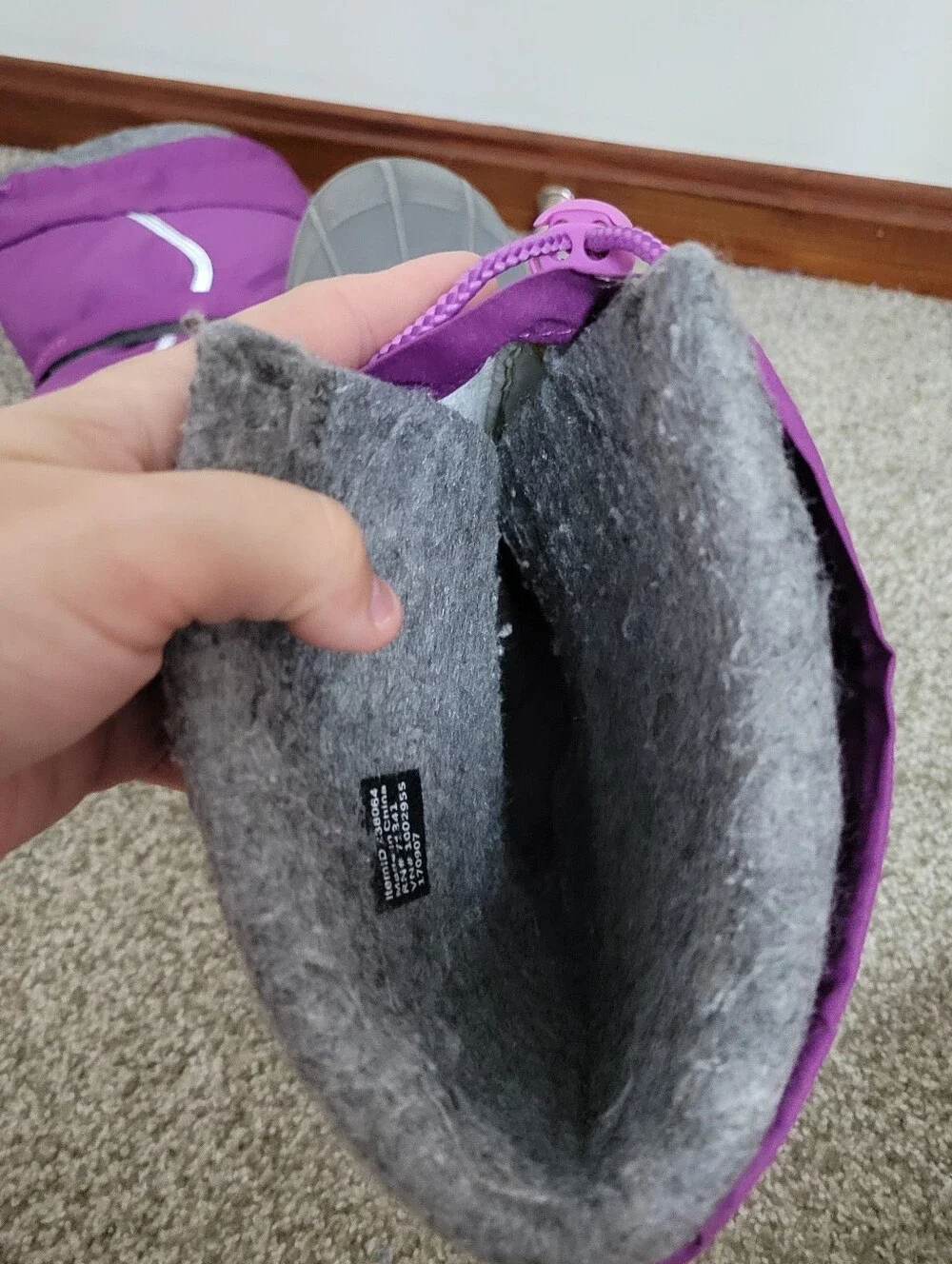 LL Bean Northwoods Lavender & Gray Winter Snow Boots - Kids Sz 6 /Womens Sz 8